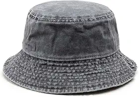 Chapéu Bucket Jeans Adulto Regulagem Unissex Pescador Proteção Solar Moda