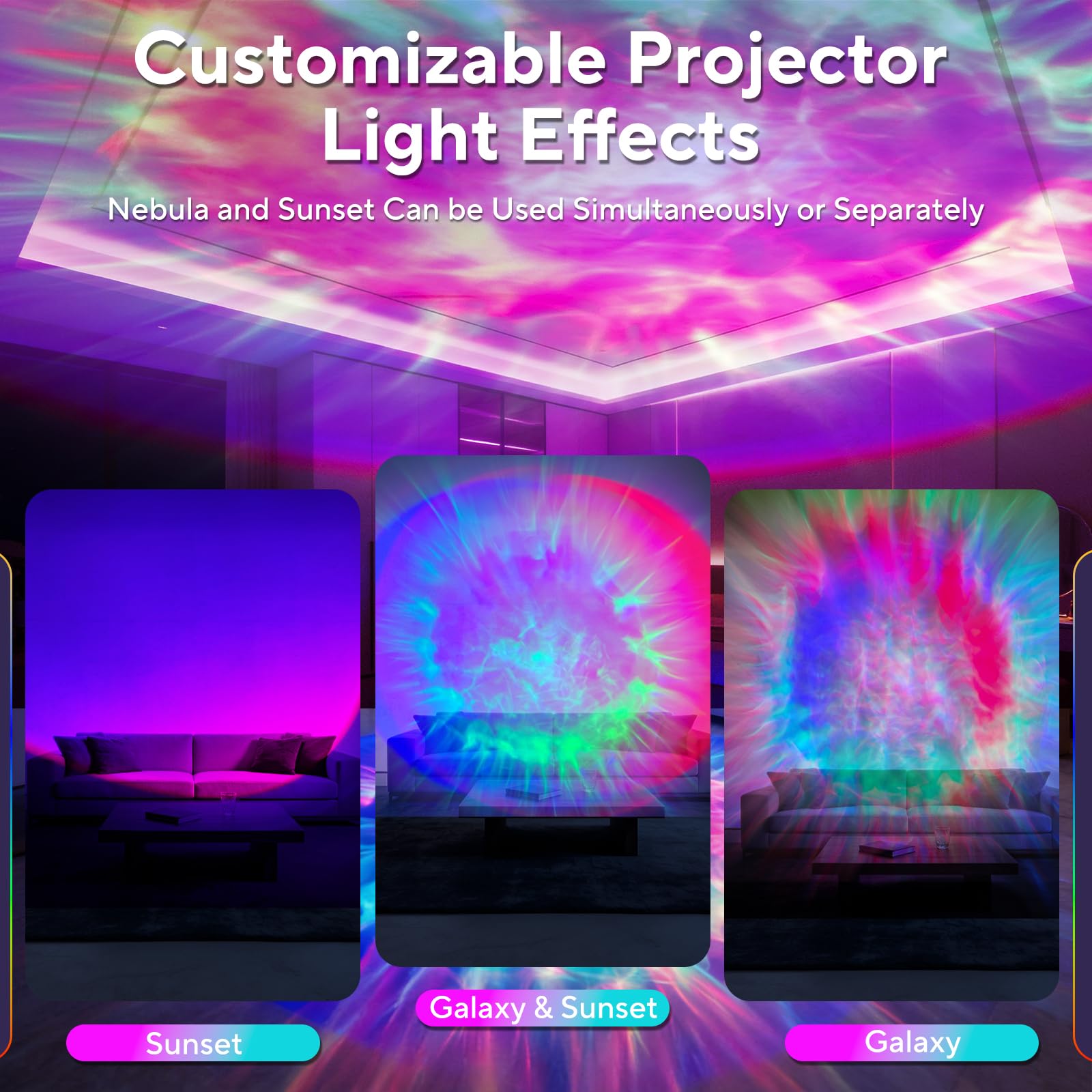 HIJOPIB Galaxy Projector for Bedroom, Nebula Ceiling Led Lamp with Remote & Timer, Night Light Gifts for Kids,Room Decor/Birthdays/Christmas/Party/Tiktok Live - 4