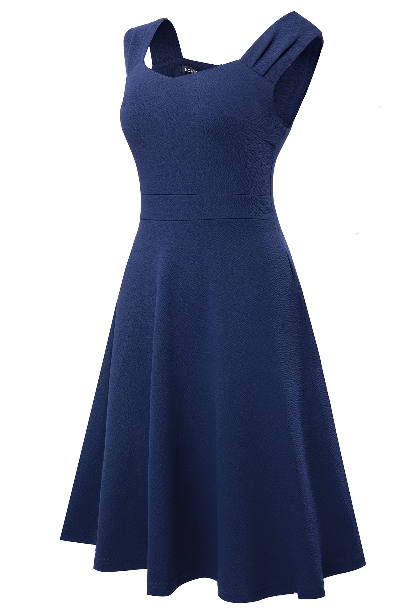 HOMEYEE Vestito Estivo da Donna con Scollo a V Vintage Senza Maniche in Tinta Unita A246