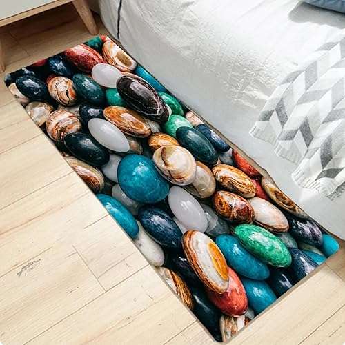 Miniatura 9 de WODEJIA Tapete de baño antideslizante con parte inferior de goma gruesa, tapete de franela duradera con impresión 3D brillante para sala de estar,