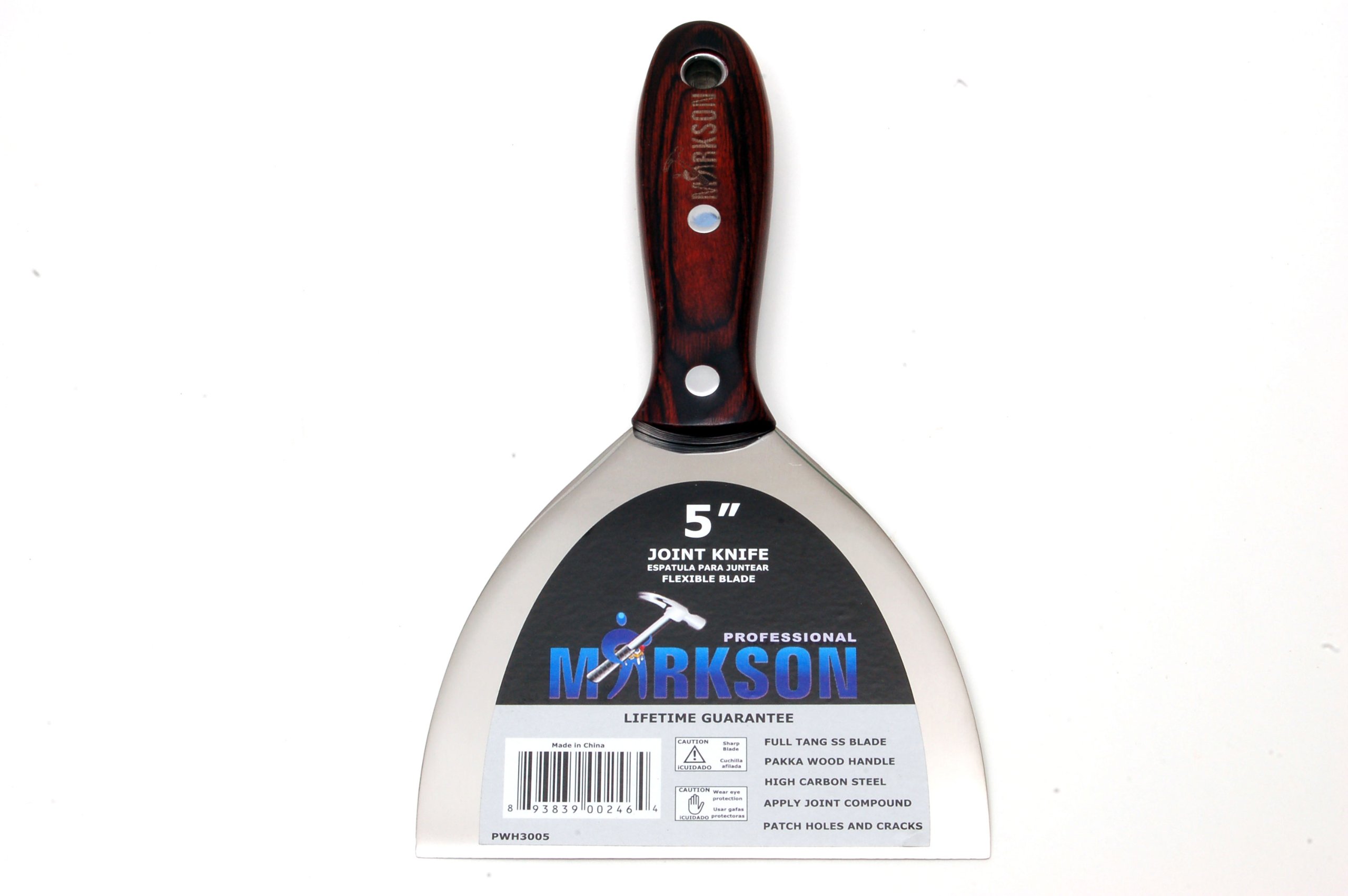 MARK&SON Markson brasileño Noble Proffesional (de Acero Inoxidable y Mango de Madera Cuchillo de Masilla, espátula, Cuchillo para Juntas