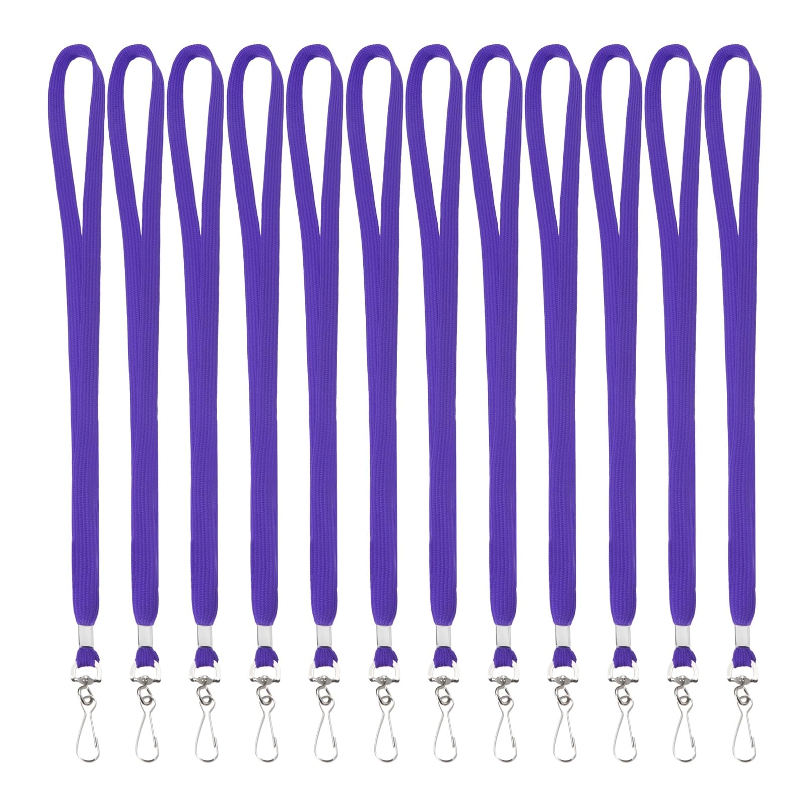 PATIKIL 25Pcs Lanyards Bulk, 47cm Badge Lanyard Neck Polyester with Clasp for ID Badge Keys Worker Name Tag Wallet Cruise Phone Events Office, Purple
