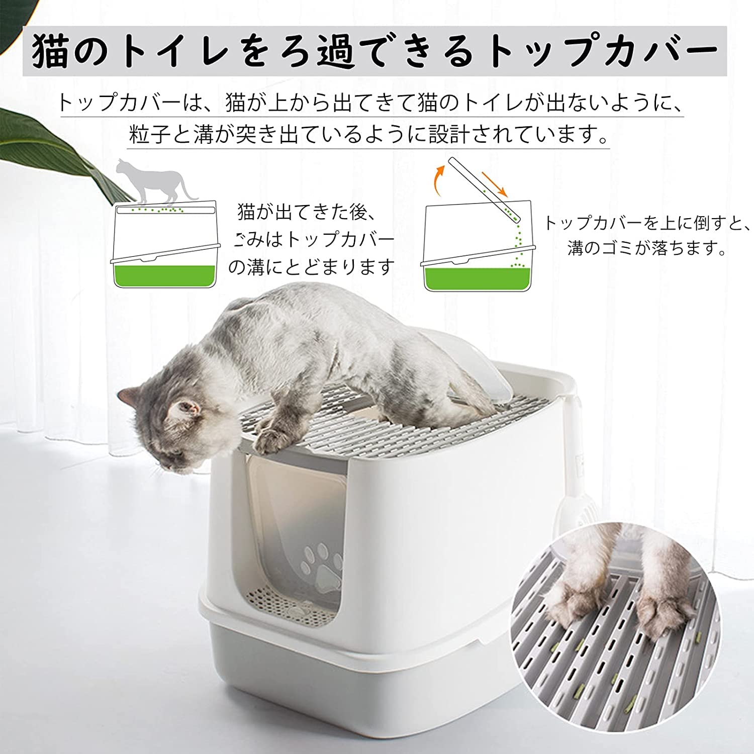 Amazon.co.jp: 猫トイレ 猫用トイレ本体 ネコトイレ 大型 2つの入退場