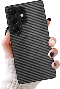 Newseego for Samsung Galaxy S25 Ultra 5G Magnetic Case, Slim Aramid Carbon Fiber Case for Women Girls Men Soft TPU Frame Hard PC Back Shockproof Full Protective Cover for Samsung Galaxy S25 Ultra-Gray