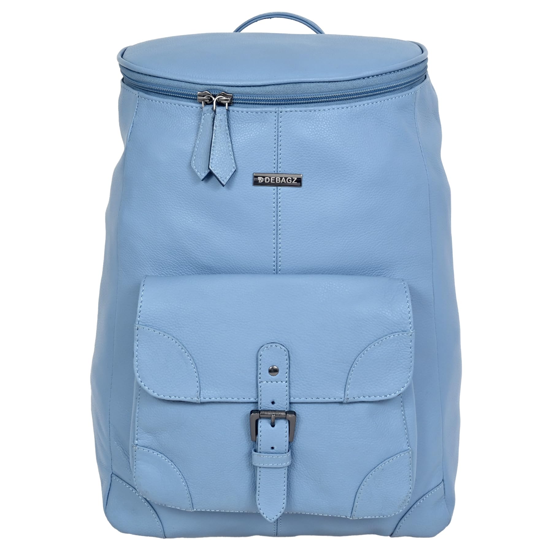 Light Blue PU Leather Backpack for Women & Girls | Stylish Casual Travel Backpack with Front Buckle Pocket | Multipurpose College, Office & Daily Use Bag-image-47