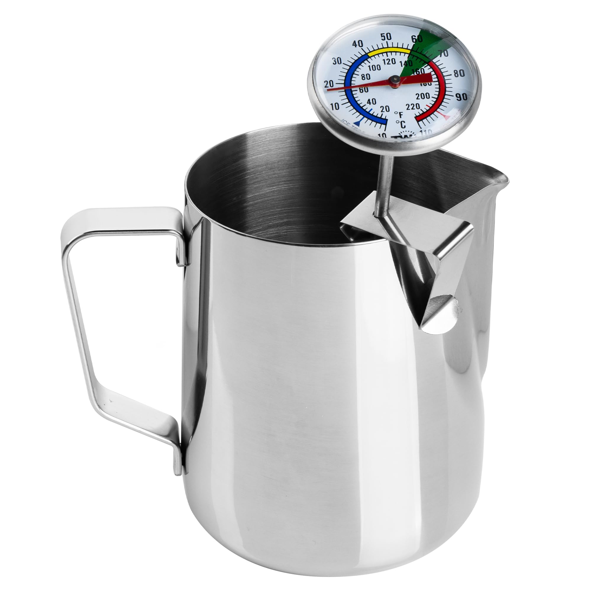 Termometro e bricco per il latte da 600 ml, per caffè perfetti come al bar, ottimo per realizzare caffellatte e cappuccini schiumosi