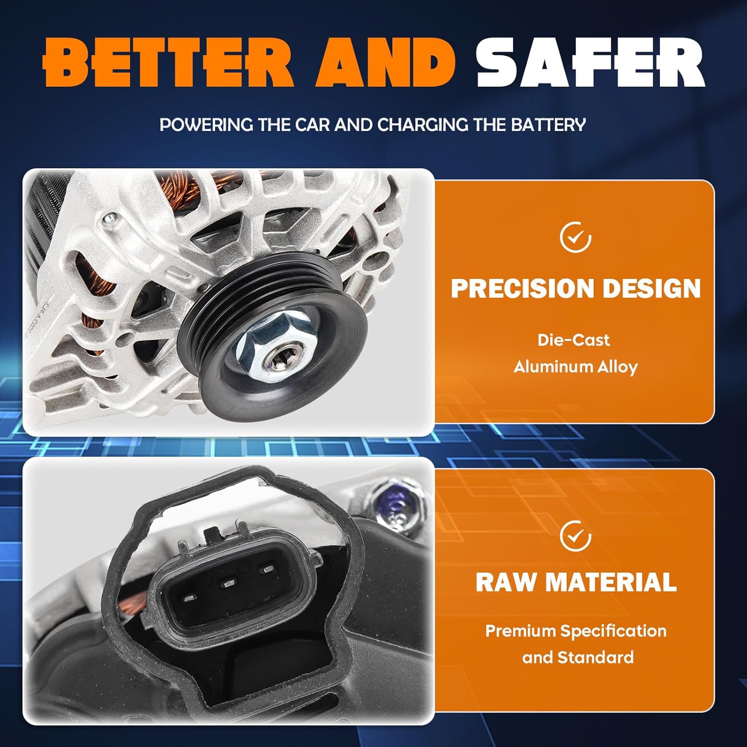 90Amp New Alternator 2.0L 2L Fit for Hyundai Elantra 2008-2012(2011-2012 only fit touring GLS/touring SE model), for Kia for Spectra 2007-2009, Soul 2010 2011, Spectra5 SX Model 2007-2009, A0002655635