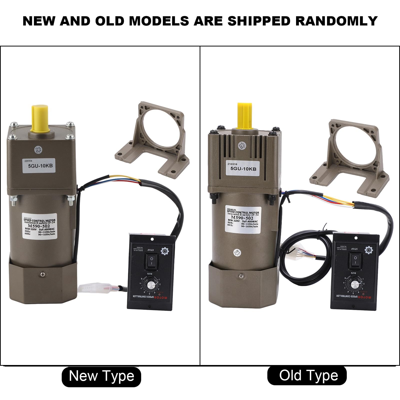 AC 90W Motor asíncrono monofásico con reducción de velocidad ajustable para desacelerar y alta potencia de par: ideal para la industria del embalaje e ingeniería mecánica (Speed ​​reduction ratio 10K)