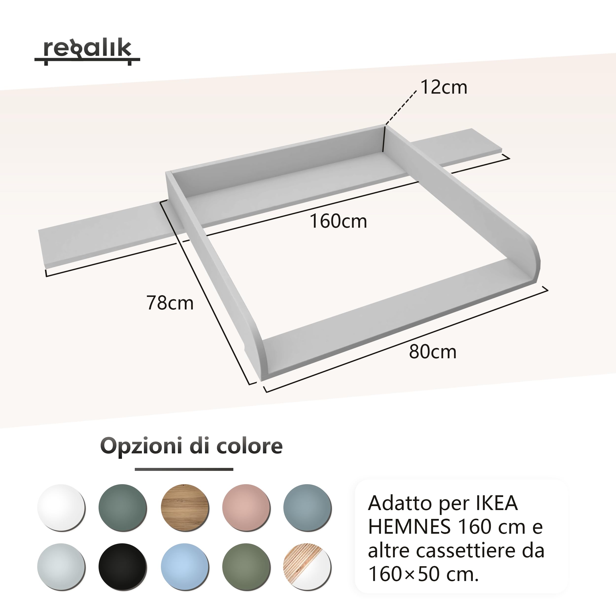 Ikea Materassino per fasciatoio 50 x 160 cm Bianco