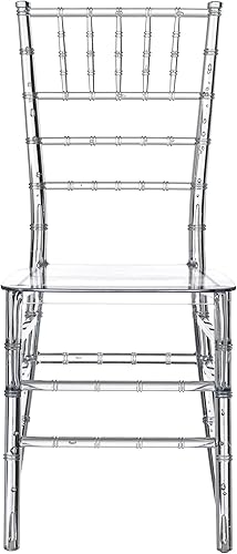 Miniatura 6 de Fabulaxe Silla de comedor moderna apilable Chiavari, Silla de fiesta transparente, Silla de acrílico de cristal para eventos y bodas, individual