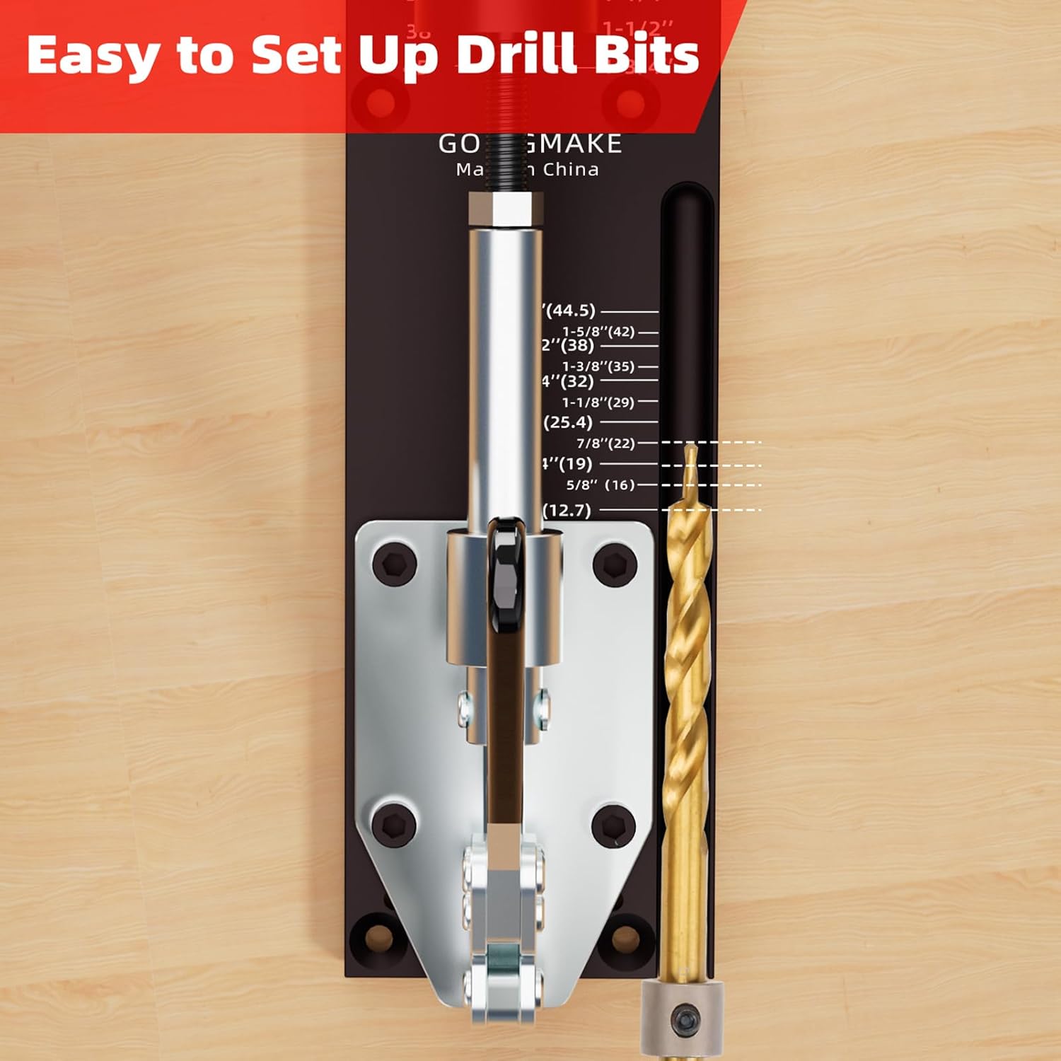 All Metal Pocket Hole Jig Kit with Quick Clamp and Dust Collection Easy Use 3 Holes Pocket Hole Screw Jig System 3/8 Inch Accurate Adjustable Drill Guide with Accessories Woodworking Tool - Image 7