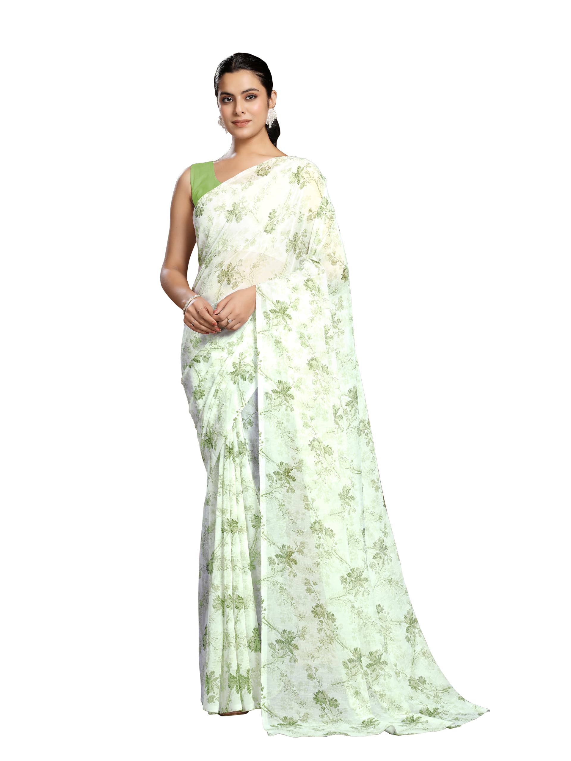 garden vareli Floral Printed Slub Taspa Saree -35509-Yellow-picture-42