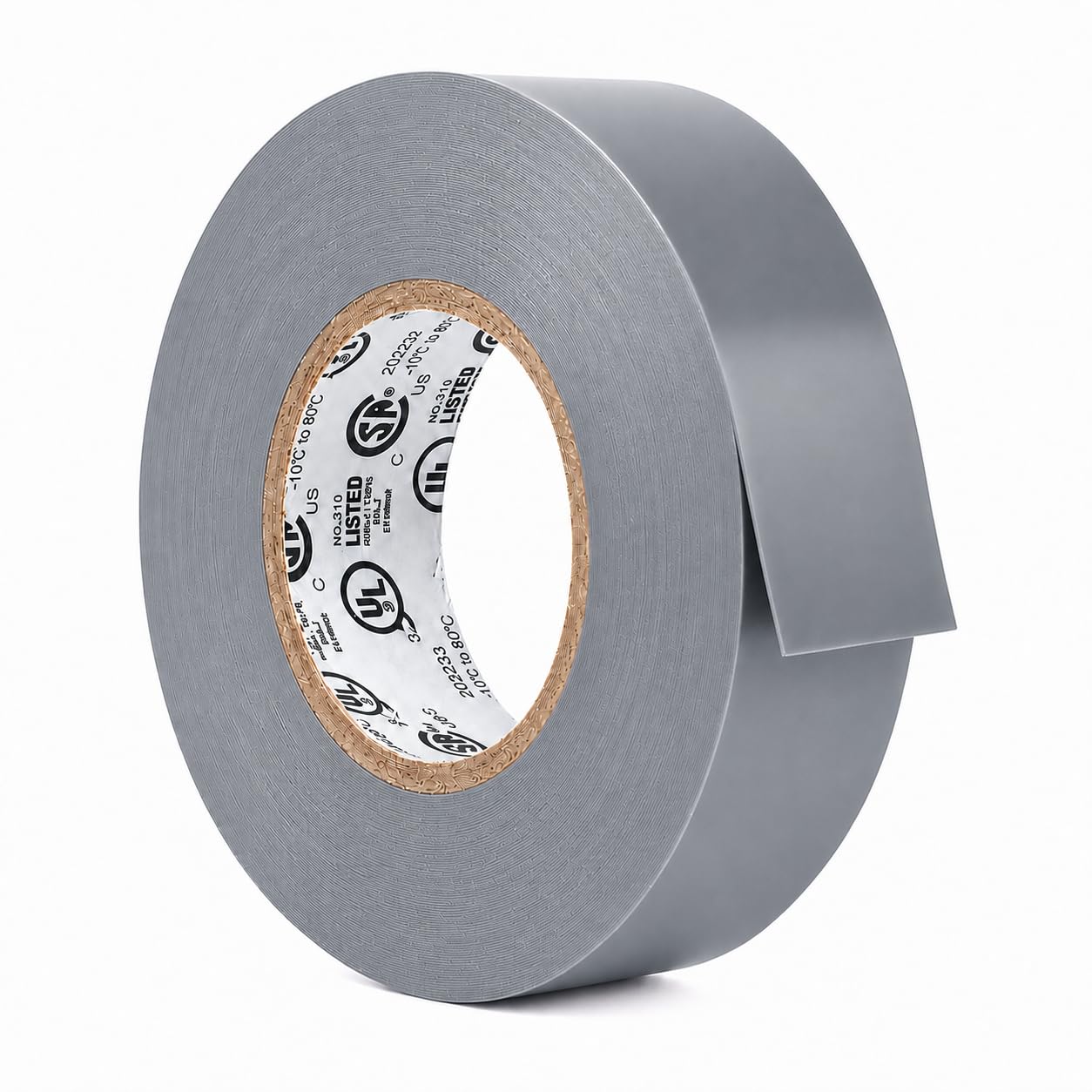 GGR Supplies EL-766AW Gray General Purpose Electrical Tape, 3/4 Inch x 66 Feet, 7 Mil PVC, UL/CSA Listed Core, 600V Flame-Retardant Insulation for Wire Splicing, Bundling &amp; Color Coding, Pack of 1