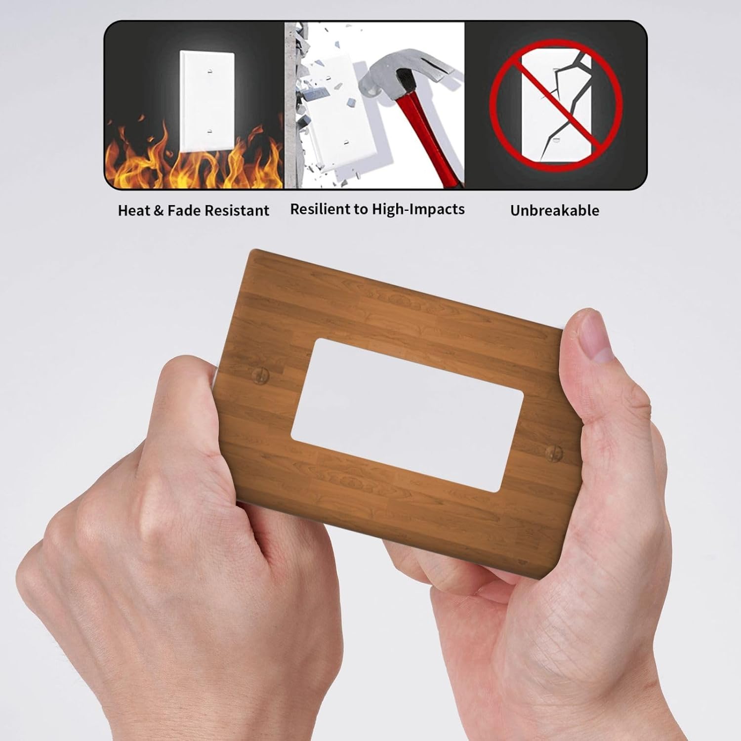 Generic Pine Tree Wood Grain Rustic Single Rocker Toggle Funny Plastic Wall Plate Decorative Single RockerLight Switch Cover For Women Girls Bedroom Kitchen Living Room