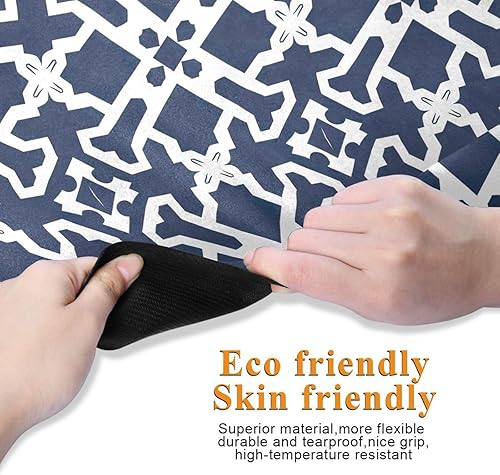 Miniatura 2 de Tapete de yoga con patrón de cuadros oscuros con bolsa incluida, tapete de entrenamiento antideslizante, tapete de yoga de goma de gamuza plegable