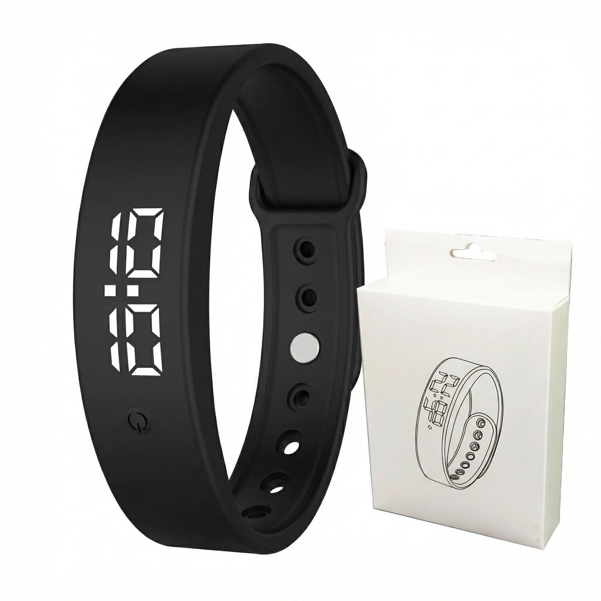 Waterproof Vibrating Alarm Reminder Watch, Silent Vibrating Alarm Wristband Temperature Measurement 10 Vibration Alarms, 3x Daily Temperature Monitoring for Hearing Impaired Deaf Heavy Sleepers