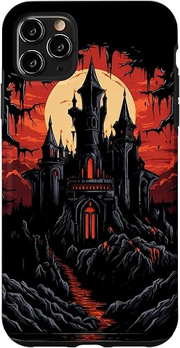 Carcasa de fantasía oscura para iPhone 11 Pro Max Castillo gótico Arquitectura Gótica Brujería