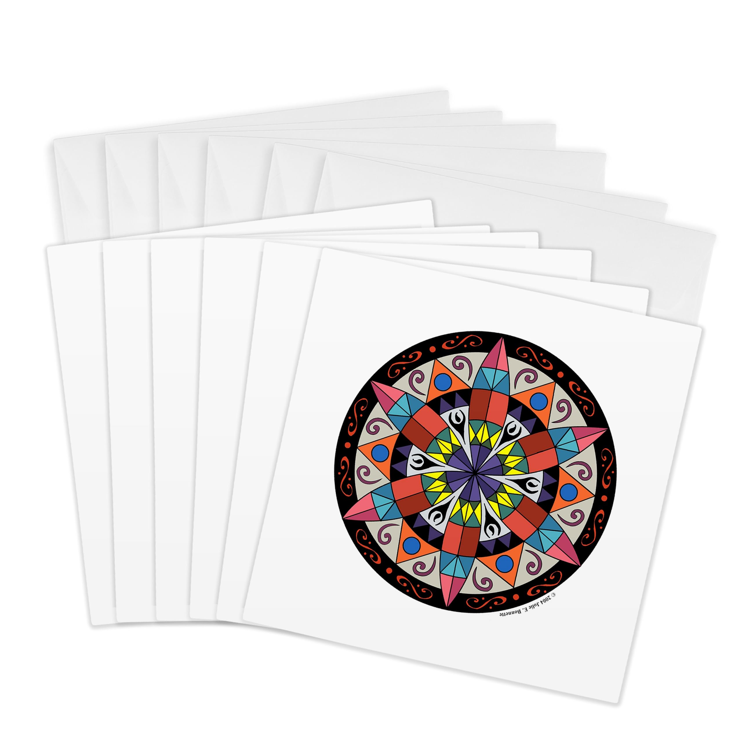 3dRose gc_23186_1 6 x 6-Inch "Hex Sign 1 Pennsylvania Dutch Luck Protection Symbol" Greeting Card (Pack of 6)