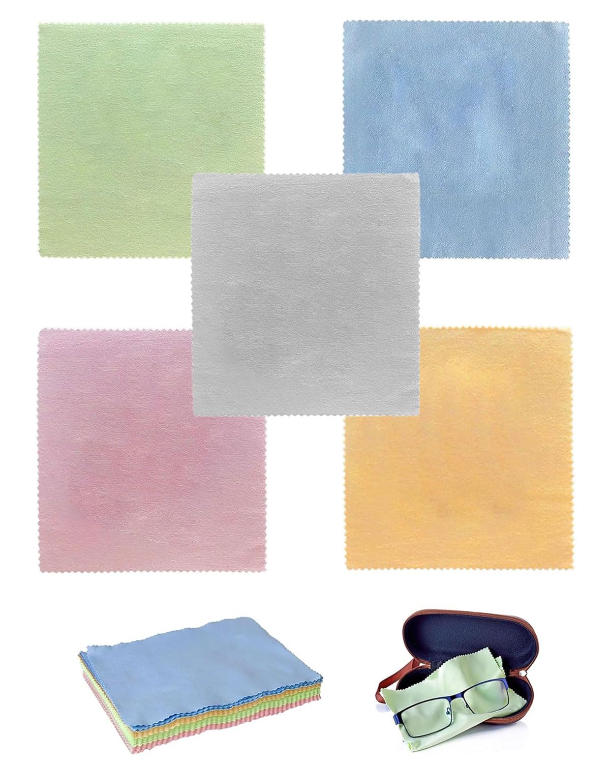 50 Pieces Jewelry Cleaning Cloths, Reusable Polishing Cloths, Antioxidant Protective Accessories Jewelry Cleaning Set for Pearl, Gold, Silver, Platinum Jewelry (8 X 8 cm)