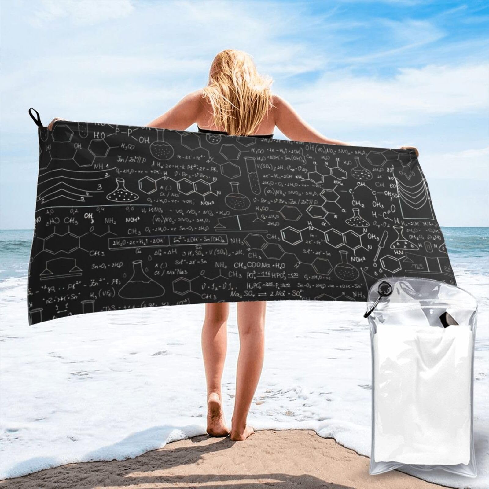 KAPPTYY Abstract Science Chemistry Illustration 3d Print Quick Dry Towel Bath Shower Beach Wrap For Gym Vacation Adults