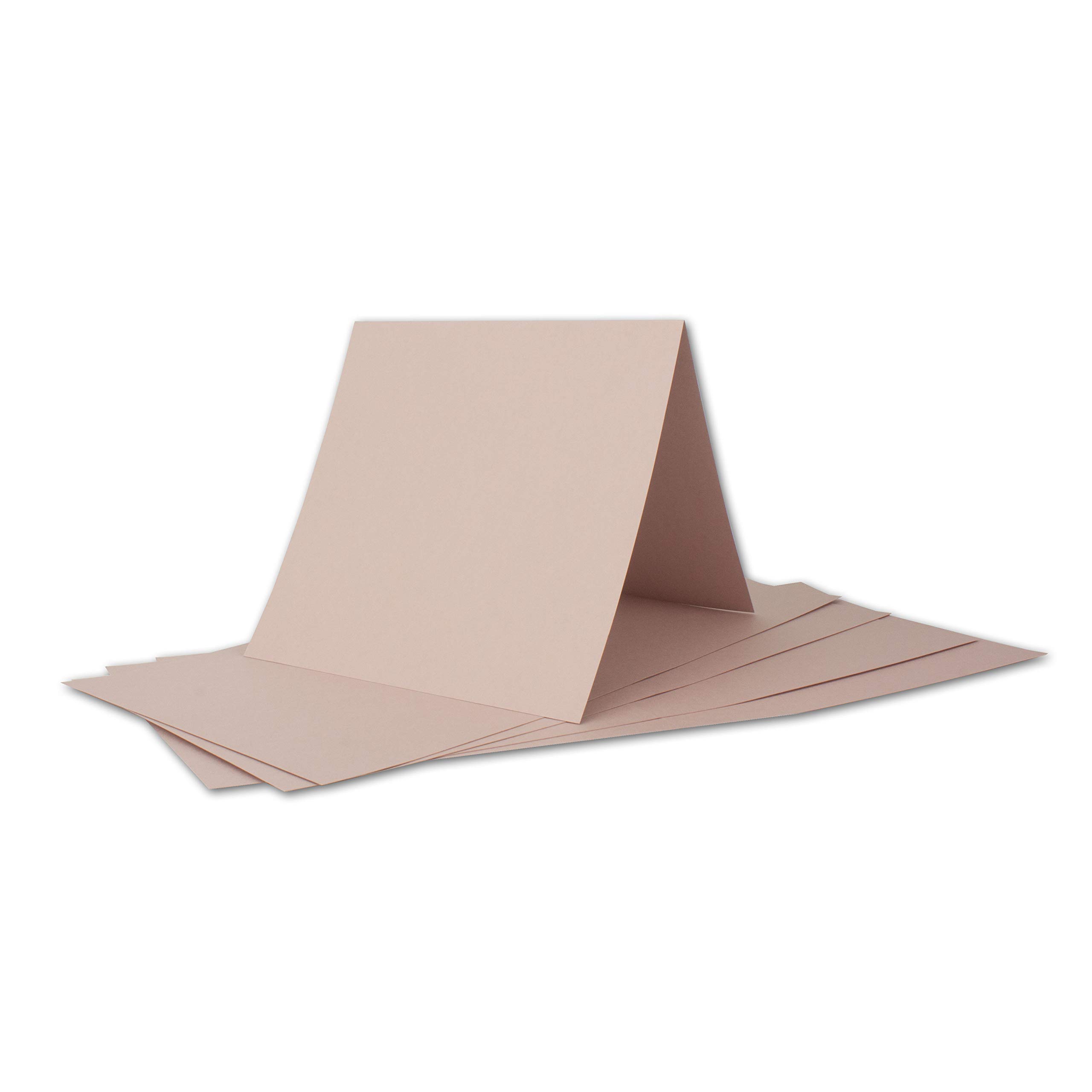 ARTOZ Floretta Lot de 50 cartes pliées carrées avec enveloppes – Rose clair – 15,5 x 15,5 cm – 200 g/m² – Papier couleur pastel