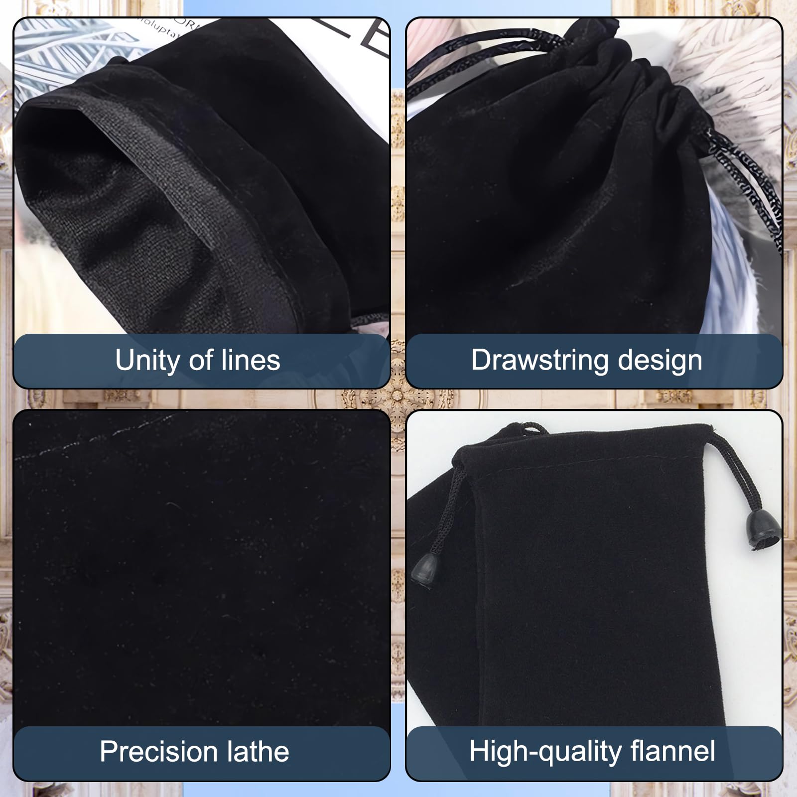 THXFUNAREA 8 PCS Velours Avec Cordon Pochettes De Serrage,Pochette