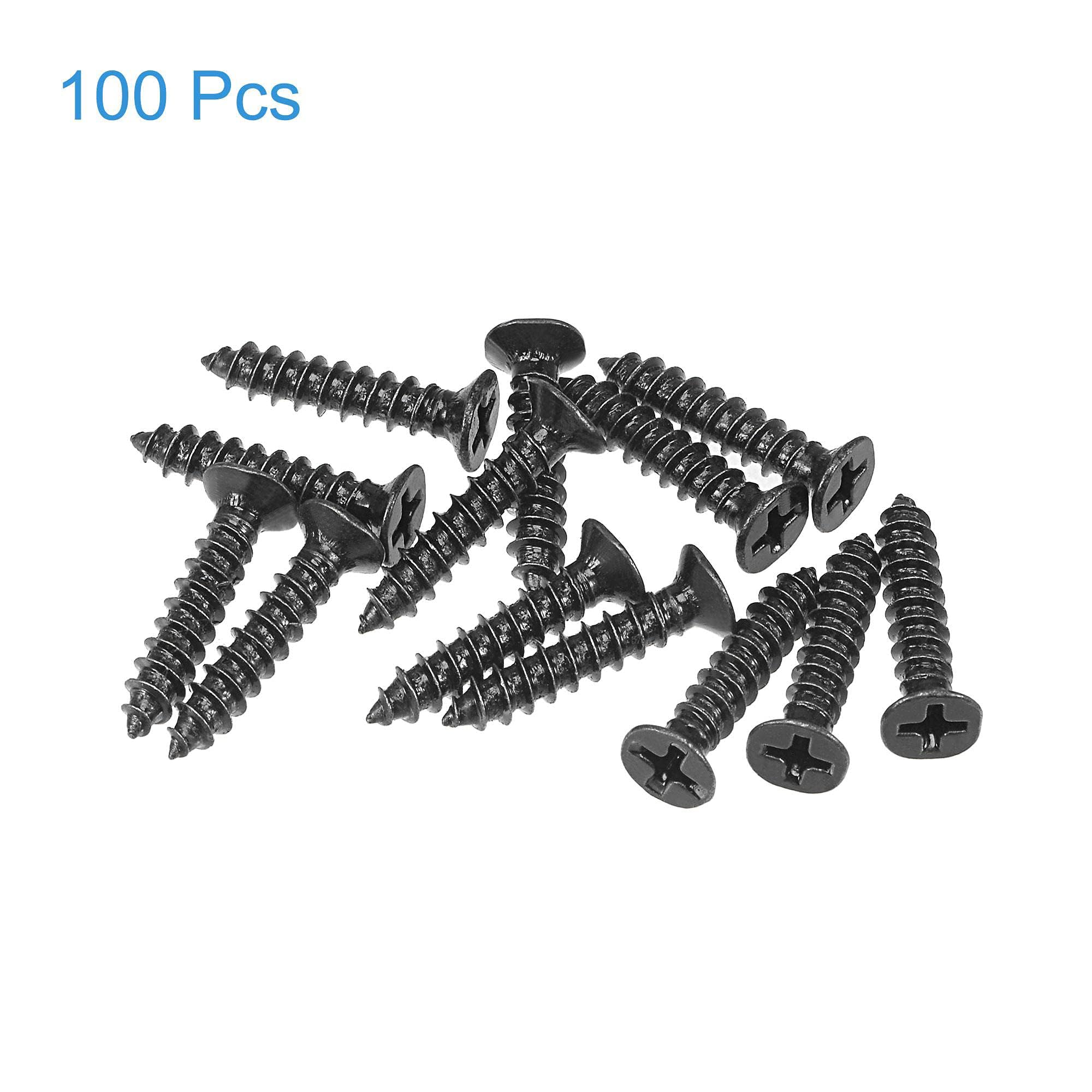 TA-VIGOR 100Pcs Self Tapping Screws, M4 Phillips Flat Head Screw, 20mm Countersunk Cross Head Tapping Screws - Image 3