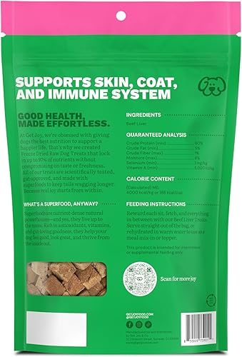 Miniatura 3 de Get Joy Freeze Dried 100% Beef Liver Dog Treats, 4oz Single Ingredient Organ Meat, High Protein Raw Dog Food Topper, Snack & Training Rewards