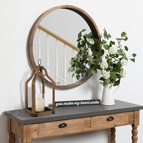 Miniatura 5 de Farol de madera rústica para decoración de granja, centro de mesa para interiores y exteriores con huracán de cristal, 15.7 pulgadas de alto