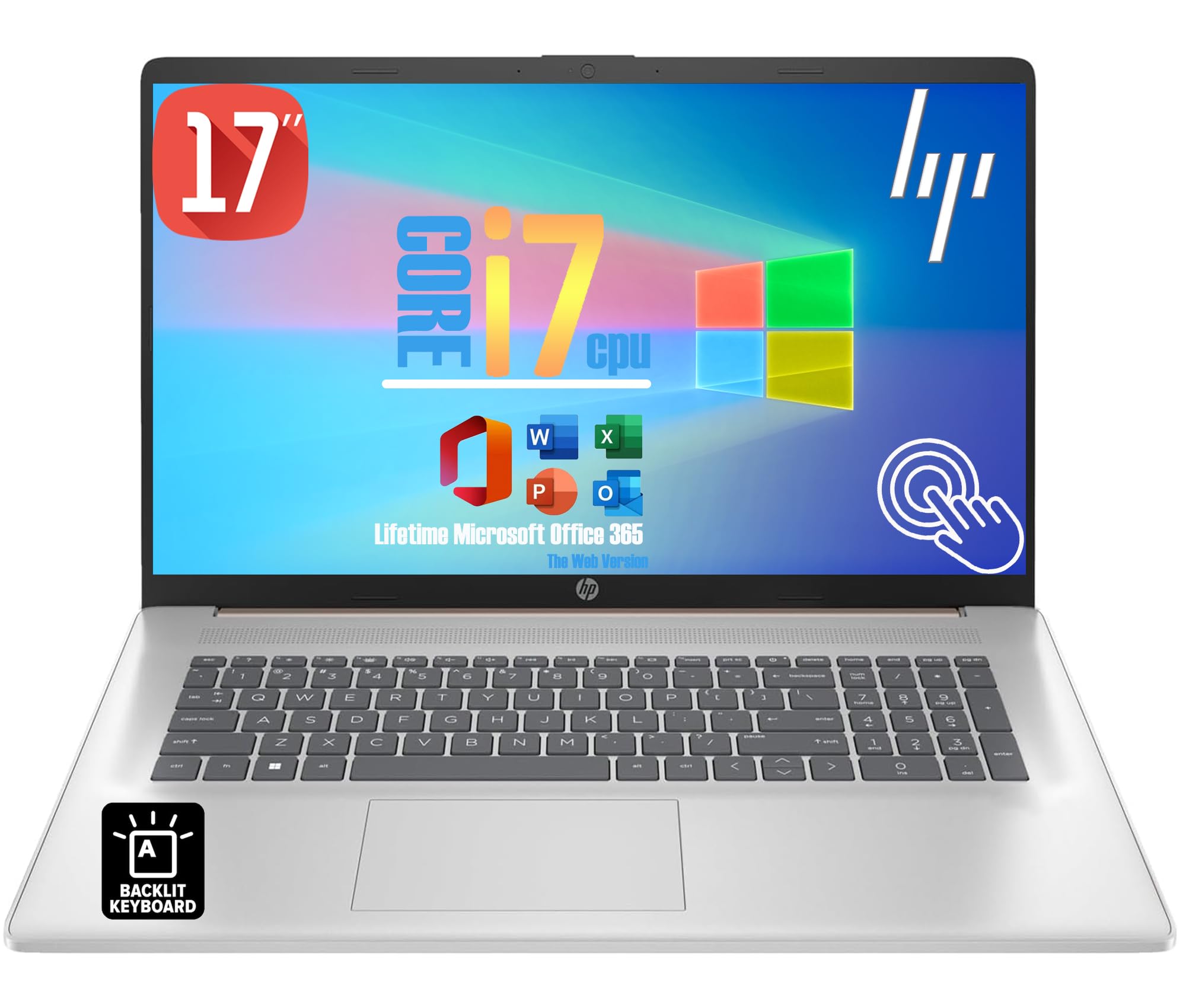 Amazon.com: HP 17 Inch Touch Screen Laptop with Ultra-Fast Intel