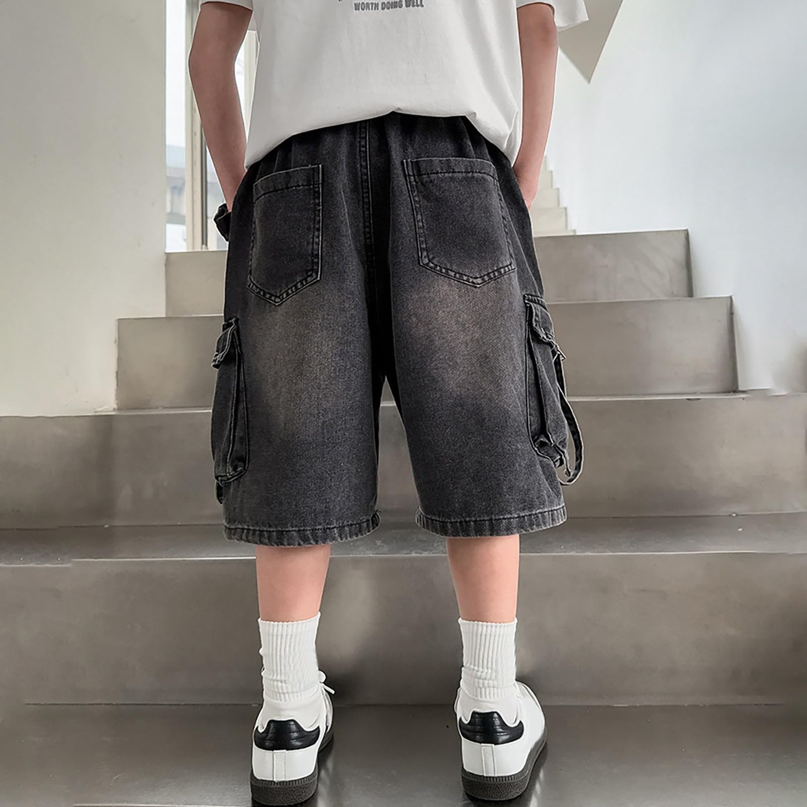 Vaqueros Rectos para niños Apto para Uso Escolar Vaqueros Estilo Callejero Lavable y fácil Cuidado Sin restricciones de Movimiento Jeans de Pierna Ancha Jeans Estilo Y2K Tejido Denim Resistente