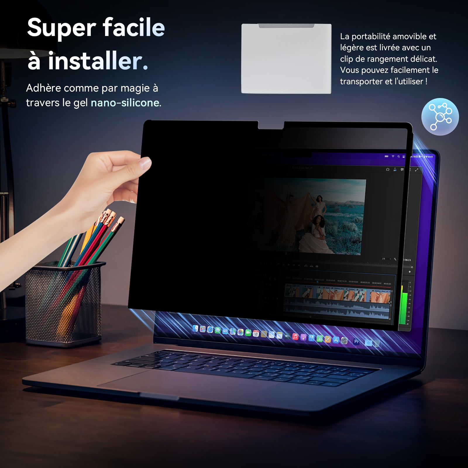 Filtre de Confidentialité MacBook Pro 14 Pouces 2021-2026 M1 M2 M3 M4 M5 Anti Espion Lumière Bleue