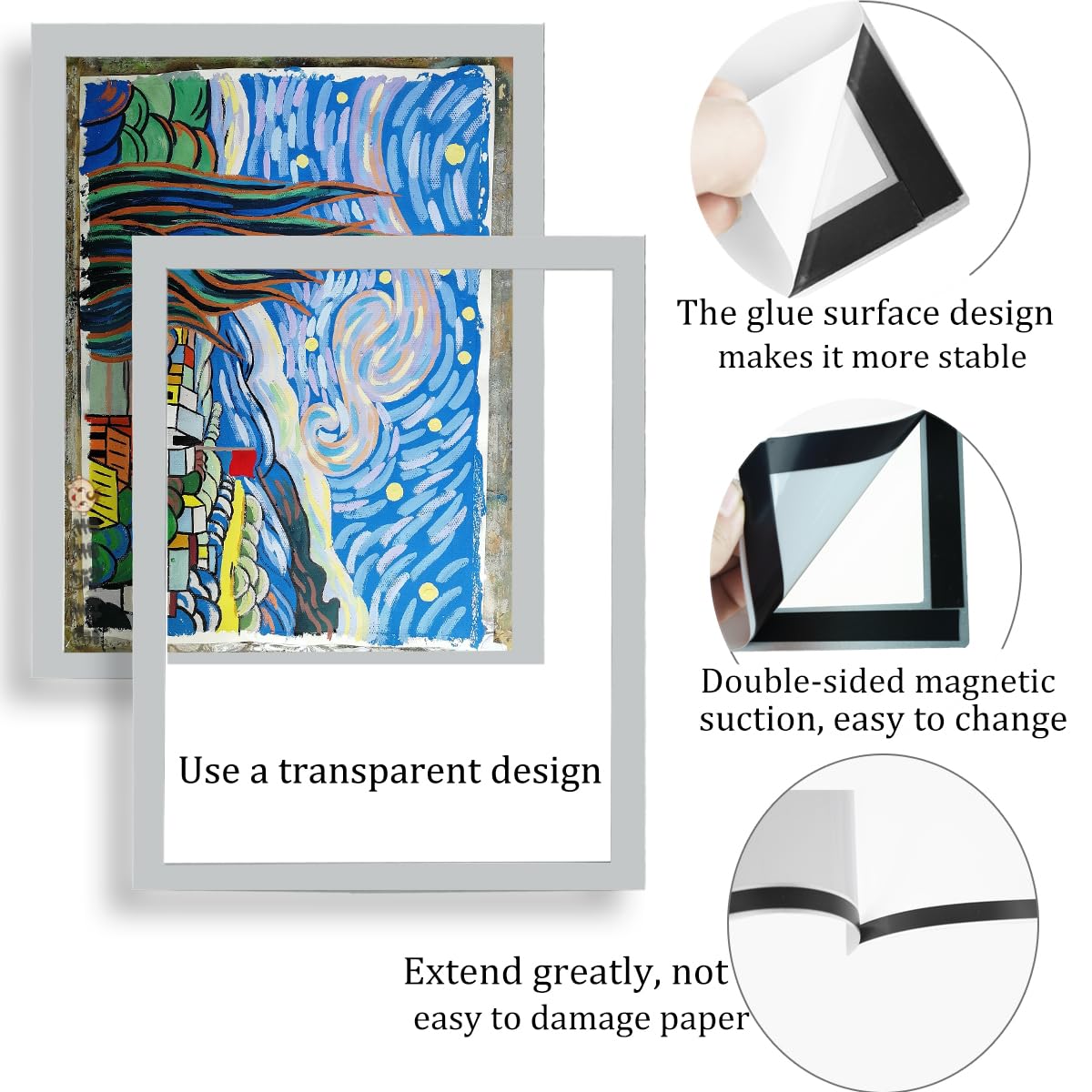 Magnetic Sign Holder Self-Adhesive Plastic Photo Frame Document Sheet 8.5 x 11-inch 5 Count