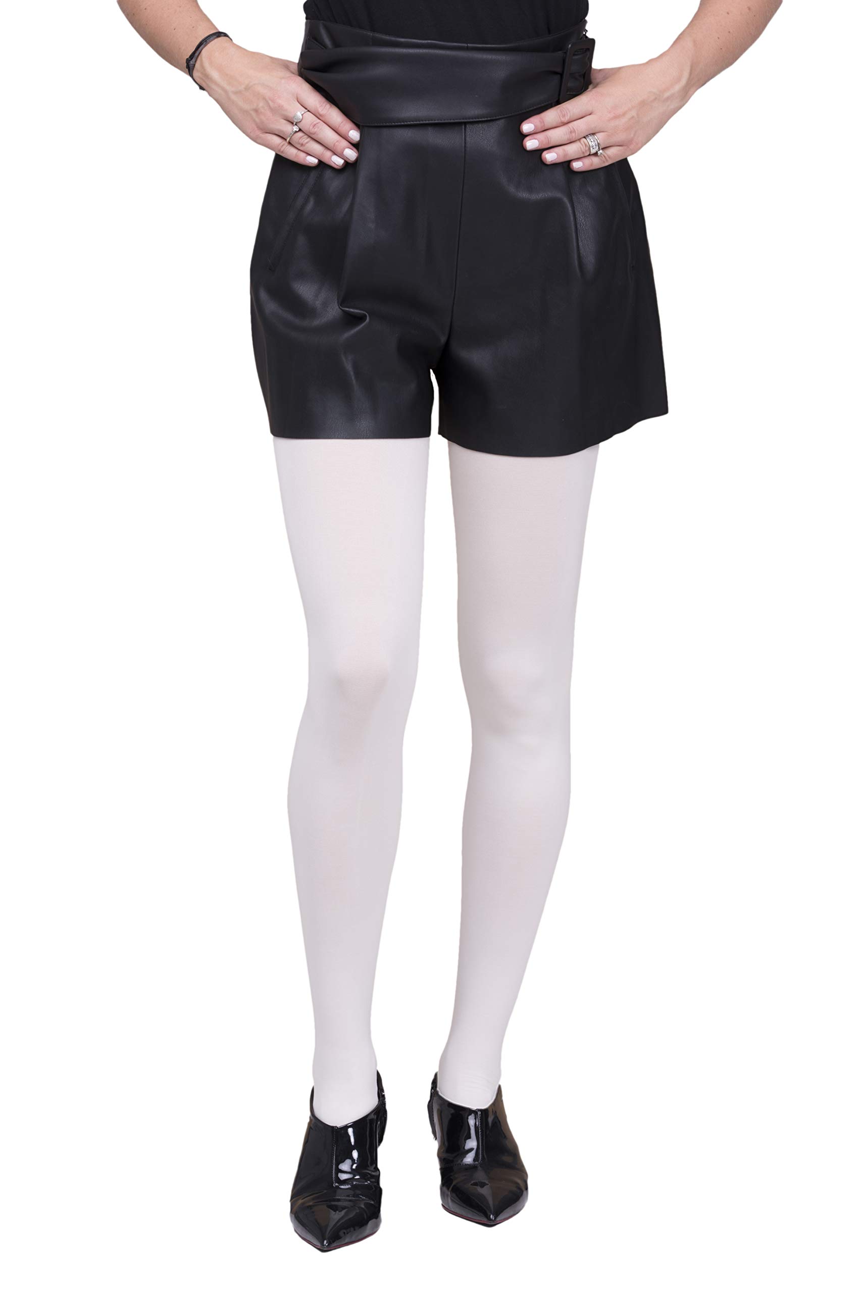 SENTELEGRI Opaque Tights, Choose From 18 Fashionable Colours, 100 Denier, Sizes S-XL (XLarge, Ivory)