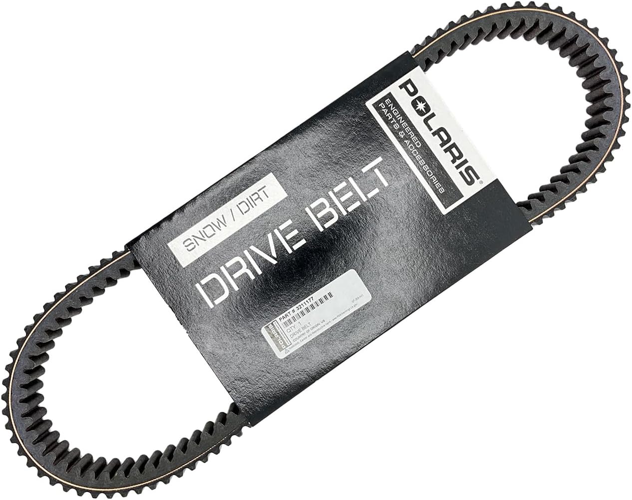 Polaris Snowmobile Performance Drive Belt, for specific models of Polaris Snowmobiles, Runs at Optimal RPMs, No Clutch Recalibration, Replace Every 1,000 Miles, Black, Runs Cooler - 3211177