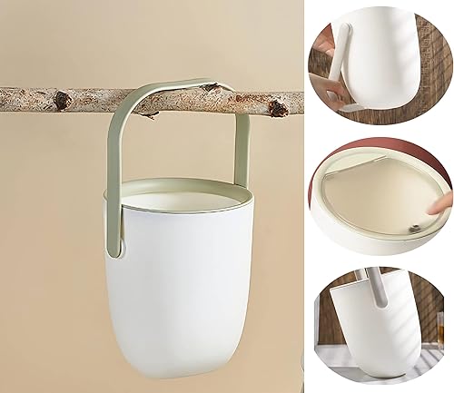 Miniatura 2 de Sheebo Basurero de escritorio de algodón de 2 litros, blanco, 5.5 pulgadas de diámetro x 6.7 pulgadas de alto, garantía de satisfacción