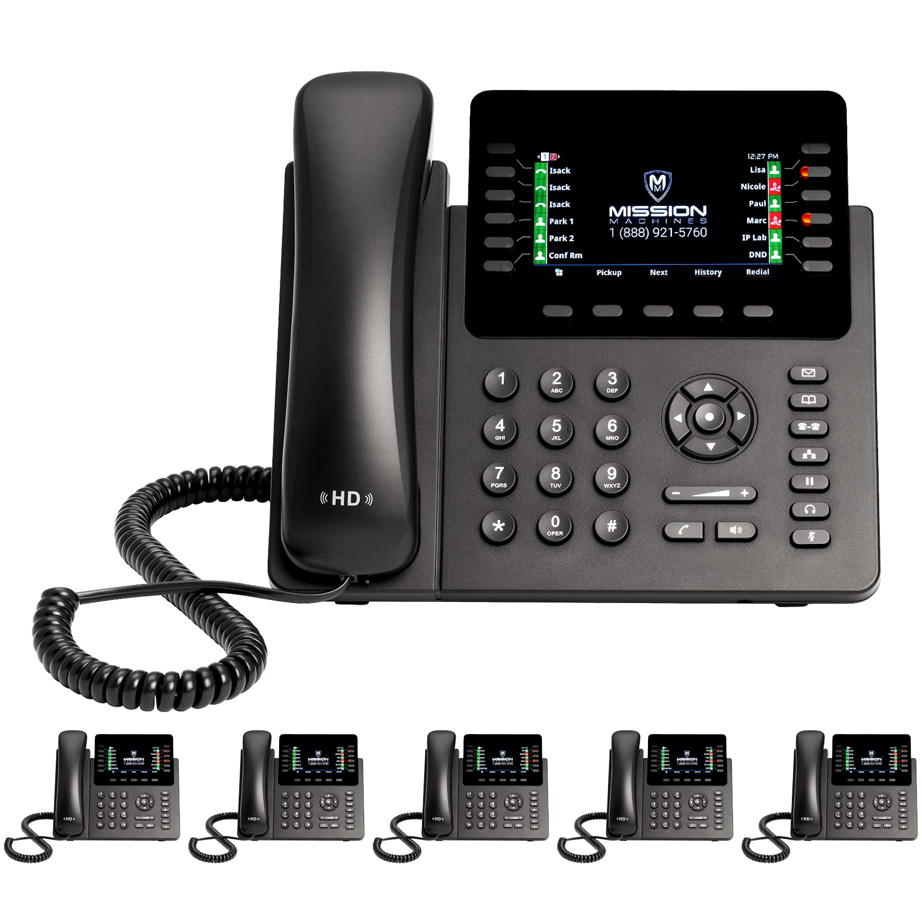 Z-Cloud Phone System by Mission Machines: Advanced Pack - Auto Attendant/Voicemail, Cell & Remote Phone Extensions, Call Recording & Mission Machines Phone Service for 3 Months (6 Phone Bundle)