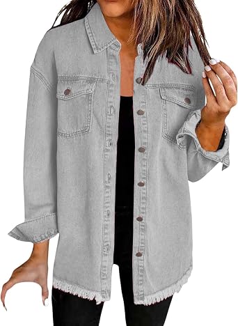 Womens Denim Jackets Stylish Denim Jackets for an Easy Chic Look Long Sleeve Denim Jackets for All Seasons