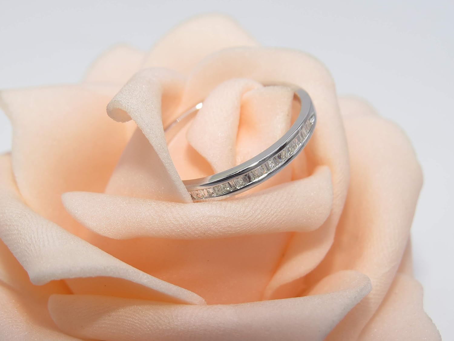 Dazzlingrock Collection 0.15 Ctw Baguette White Natural Diamond Women Wedding Band Stackable Ring, in Real Solid Gold & 925 Sterling Silver - Image 4