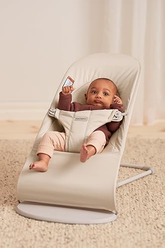 Miniatura 3 de BabyBjörn Bouncer Balance Suave, beige claro, tejidojersey, tritela  Asiento gorila ajustable 2 en 1 para bebé y silla para niños pequeños, recién