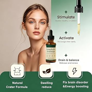 2pc Lymphatic Drainage Supplements Drops for Immune, Cleanse, Lymph System Support, Lymphatic Drainage Drops, Lymph System Support Supplement, Herbal Formula for Daily Lymph Cleanse & Immunity (60ML)