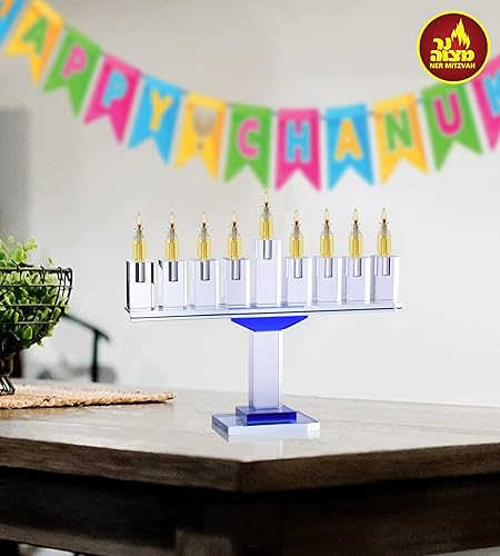 Miniatura 5 de Ner Mitzvah Vasos de aceite de menorá de Hanukkah prellenados, tazas de menorá de aceite de oliva 100% con mecha listas para usar, luces Ohr
