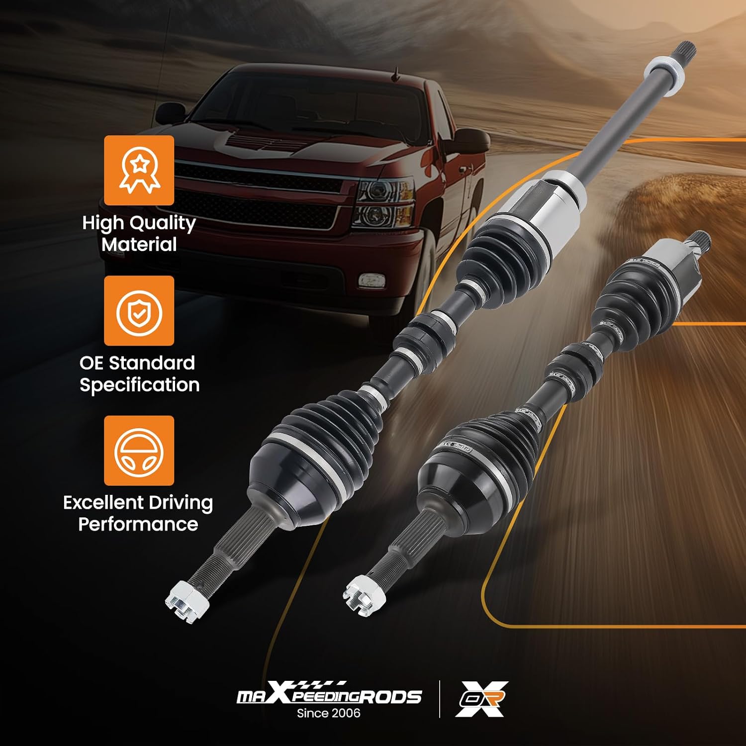 maXpeedingrods Pair (2) Front CV Axle Shaft Assembly for Nissan Rogue 2008-2013, Rogue Select 2014-2015, FWD L4 2.5L, Driver and Passenger Side, Replace# 60-6262 60-6264