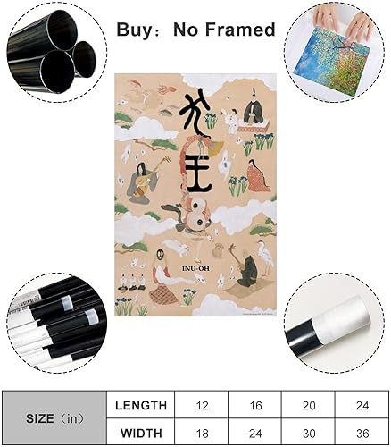 Miniatura 2 de Inu-Oh - Póster De Anime Japonés, Arte De Pared En Lienzo Para Decoración De Pared, Decoración De Ha Póster Pintura Decorativa Lienzo Póster De