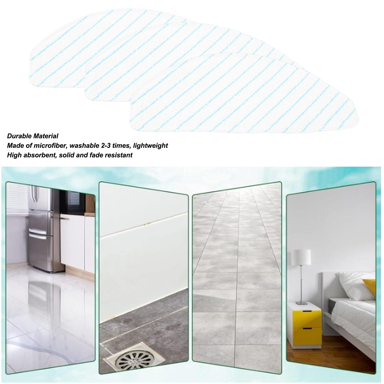 lvifloae 10pcs Sweeping Robot Mop Microfiber High Absorption Replacement Mopping Cloths for T9 T8 AIVI N8