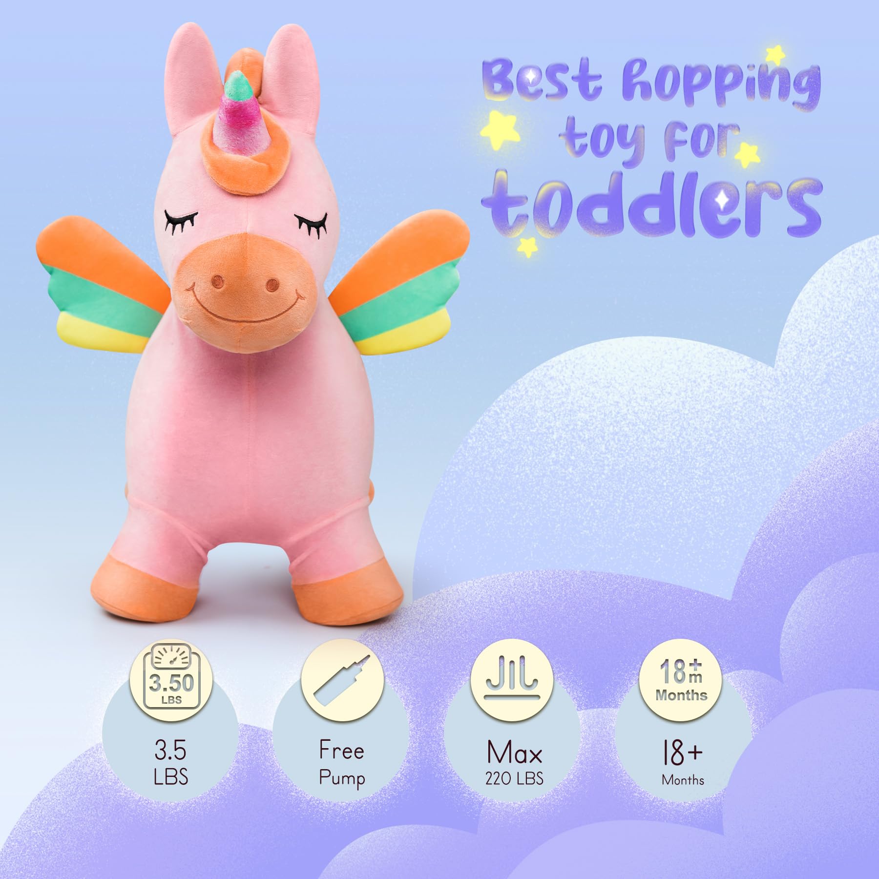 INPODAK Animal Hopper, Unicorn Horse Space Hopper - Image 3