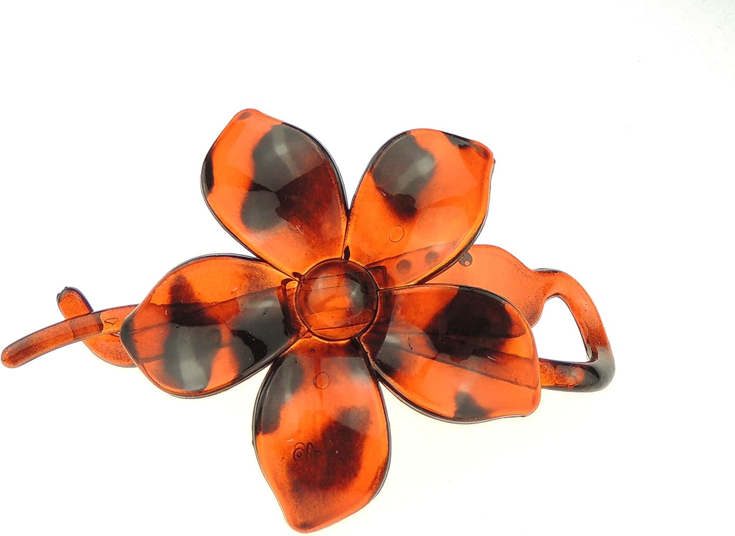 Womens Girls Glossy Flower 11cm School Birthday Party Hair Accessories Styling Twist Pin Clip Barrette Slide Hairpin Sectioning Grips Concorde Beak Clamp Alligator Crocodile (Tort Brown)