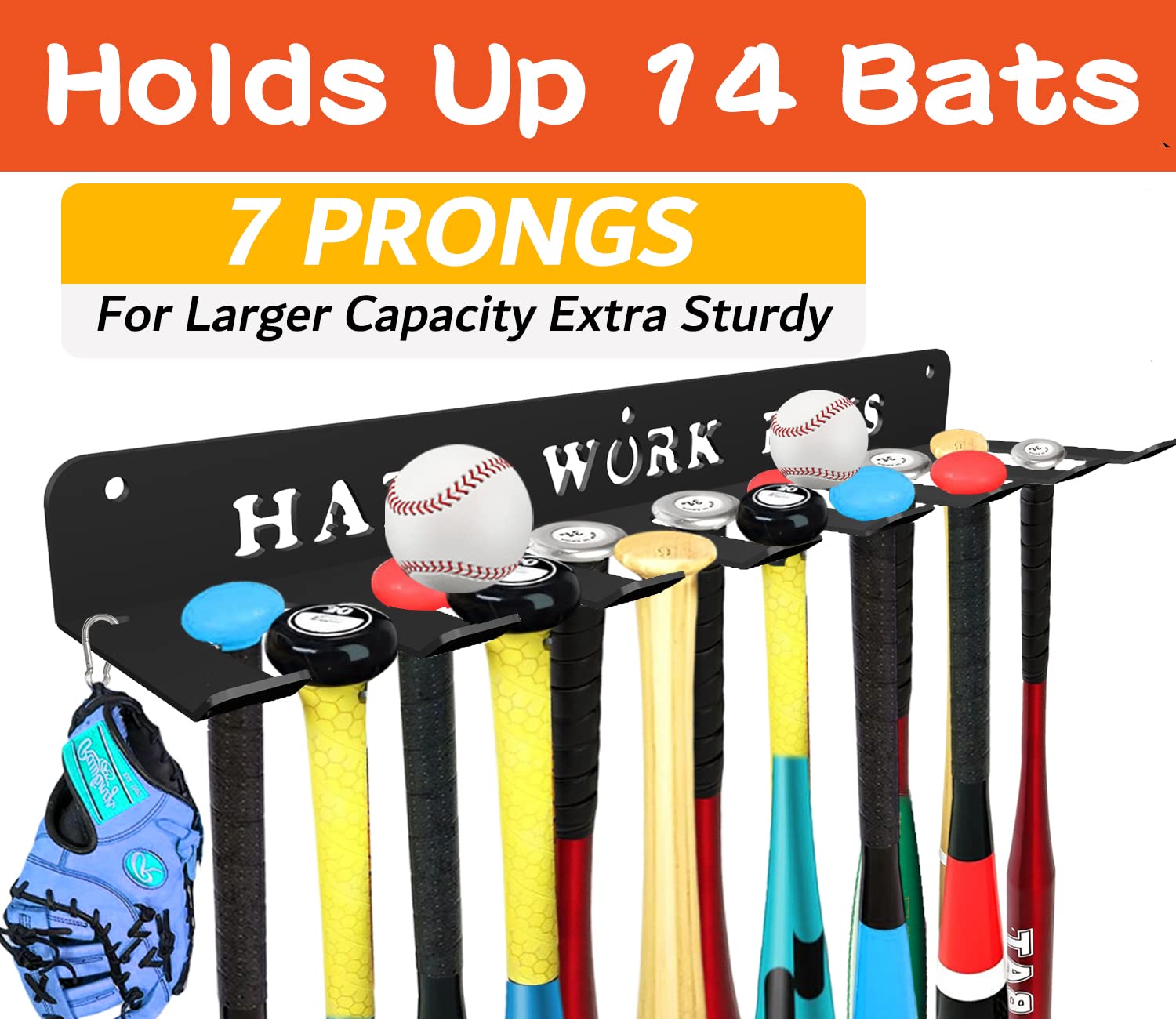 Snapklik.com : Baseball Softball Bat-Caddy Rack Hanger Organizer ...