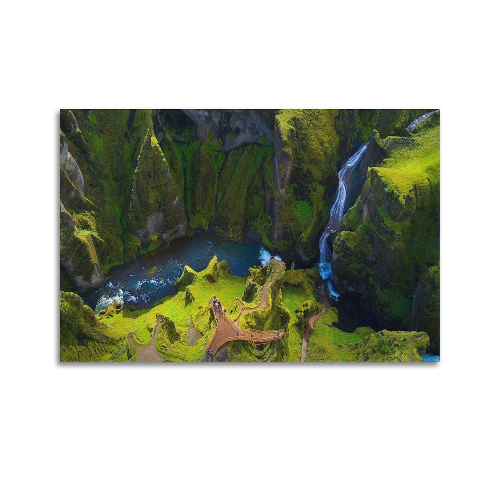 CPGLJD Scenery Poster The Jungle WaterFall Poster Decorative Painting Canvas Wall Posters And Art Picture Print Modern Family Bedroom Decor Posters 24x36inch(60x90cm)