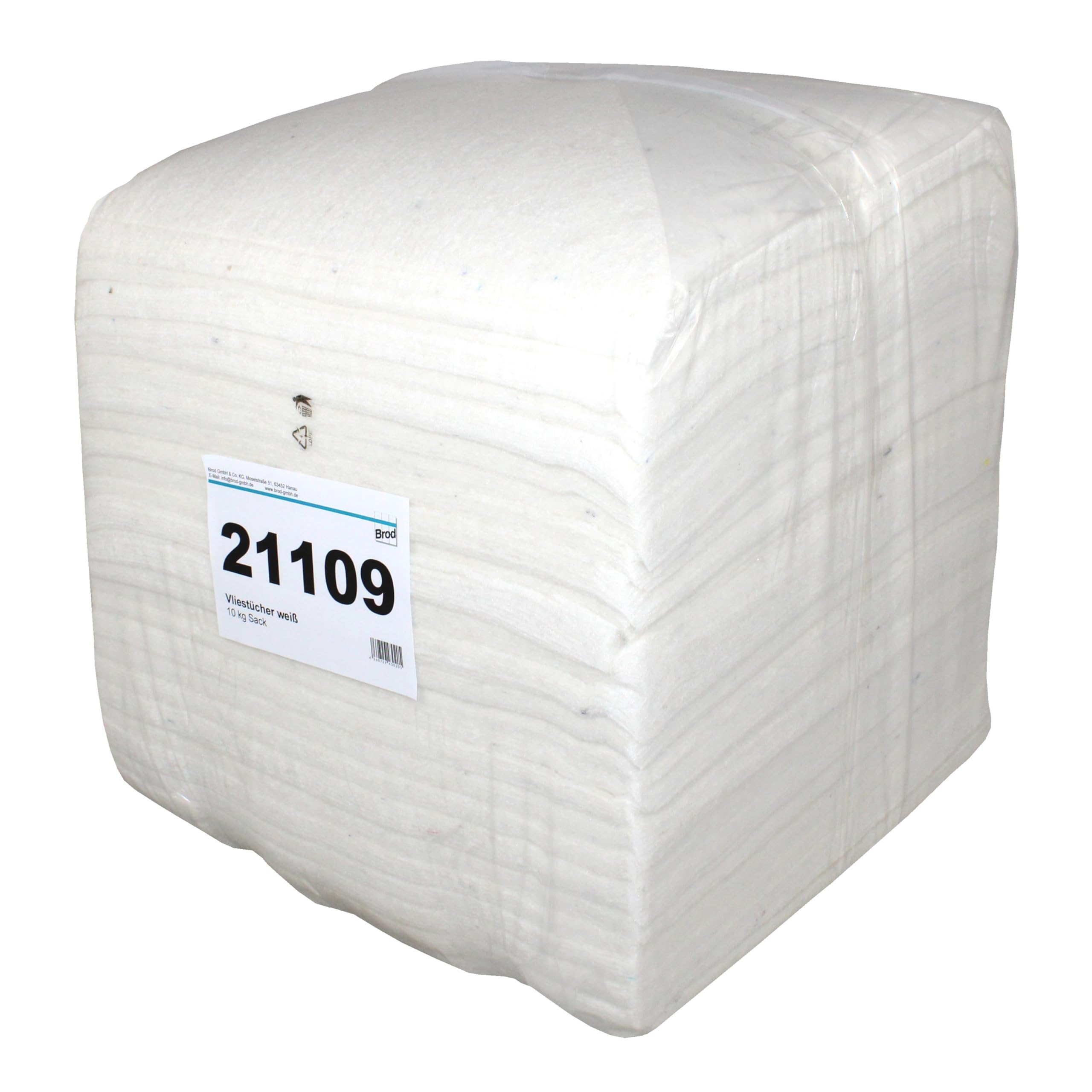 Vliestücher Maschinenputzücher Öllappen weiß 10 kg-Ballen extrem saugstark | Tücher aus robustem Vlies, weich, ideal für Maschinenreinigung und die Aufnahme von Ölen, Schmierstoffen und Schmutz